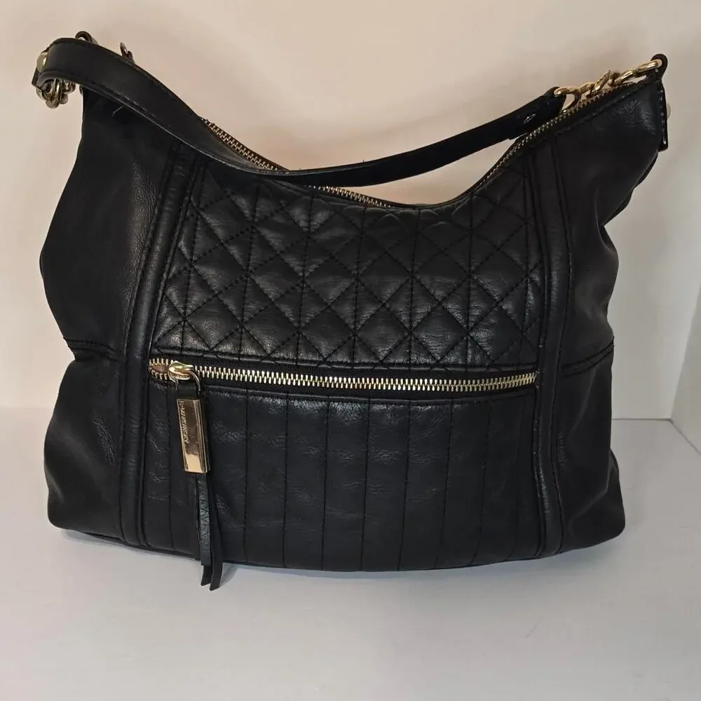 B makowsky black leather quilted